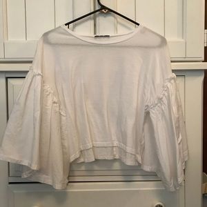 White Flow Zara Top with Bell Sleeves